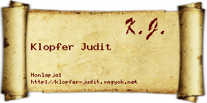 Klopfer Judit névjegykártya